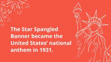 The Star Spangled Banner became the United States’ national anthem in 1931.