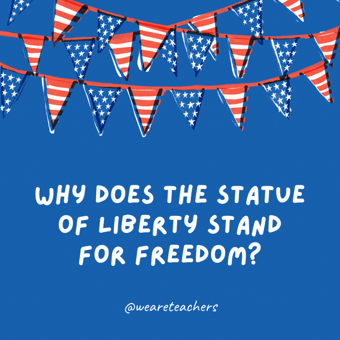Why does the Statue of Liberty stand for freedom?