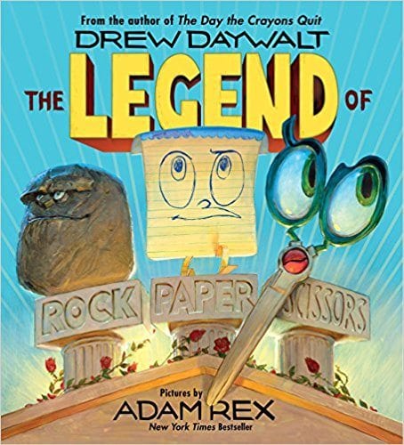 Book cover for The Legend of Rock Paper Scissors as an example of first grade books