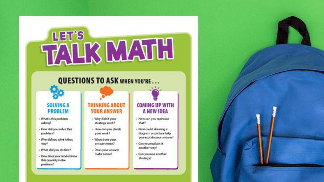"Let's talk math" math poster.