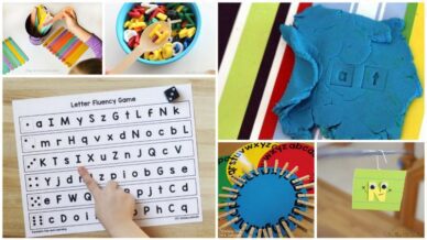 Collage of Letter Naming Fluency Activities