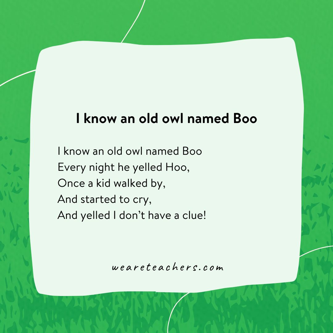 I know an old owl named Boo.