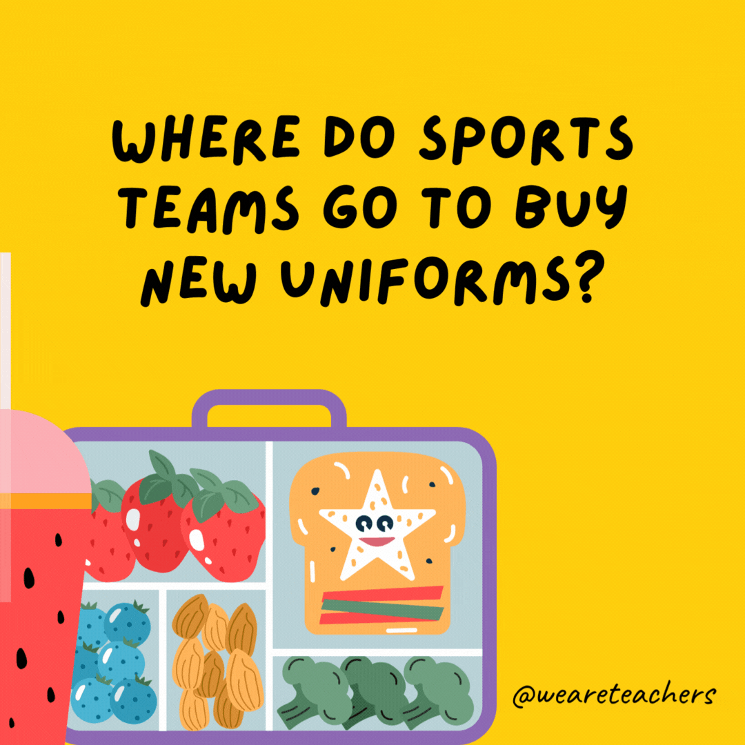 Where do sports teams go to buy new uniforms?