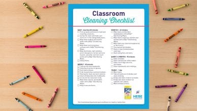 classroom cleaning checklist