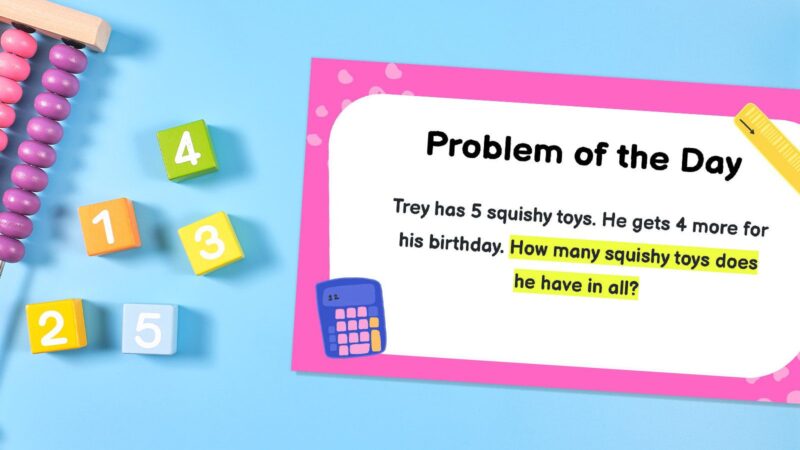 math problem of the day for teaching 2nd grade