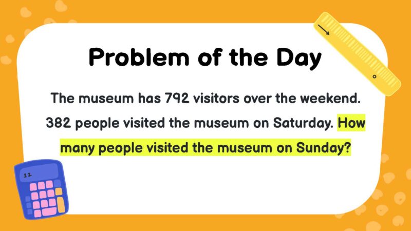 The museum has 792 visitors over the weekend. 382 people visited the museum on Saturday. How many people visited the museum on Sunday?