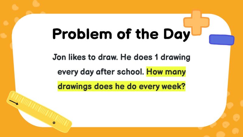 Jon likes to draw. He does 1 drawing every day after school. How many drawings does he do every week?