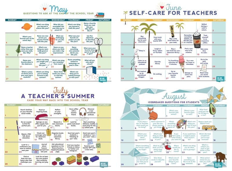 2018 Teacher Calendar Free Printable For Your Classroom