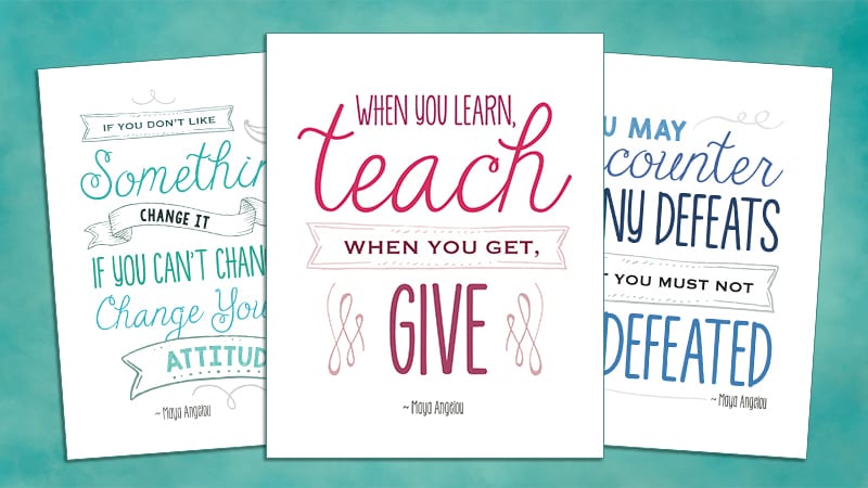 maya angelou education quotes 8 free printable posters