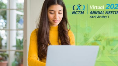 A picture of a Math teacher attending NCTM's Moving Forward Virtual Annual Meeting