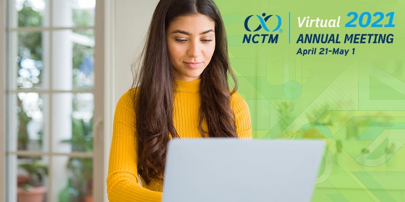 A picture of a Math teacher attending NCTM's Moving Forward Virtual Annual Meeting