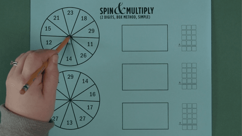Multiplication Games Printable - Box Method