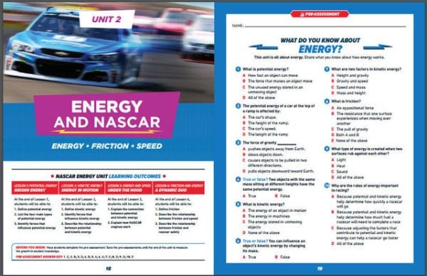 NASCAR birim 2, Enerji ve NASCAR'dan sayfalar
