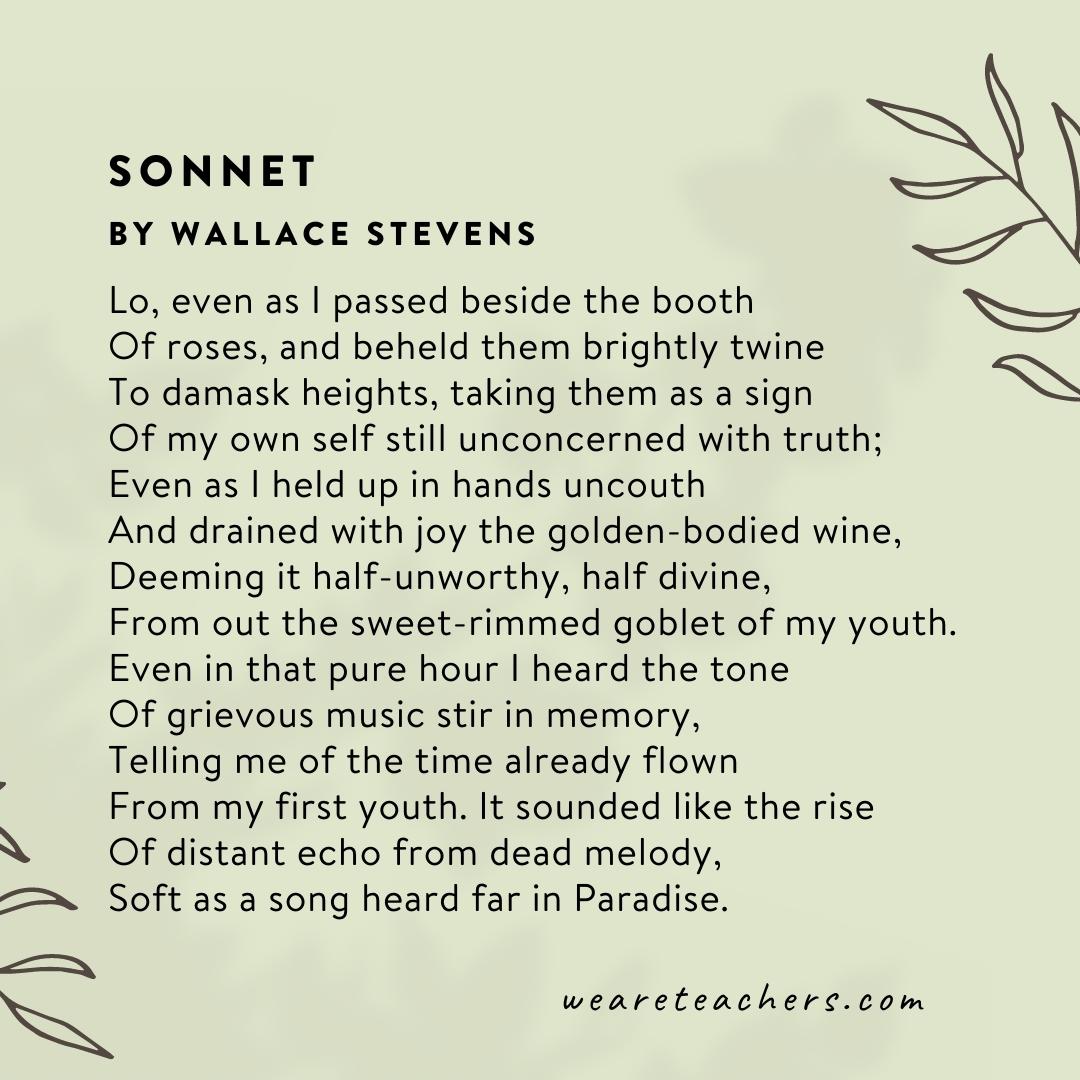 Sonnet by Wallace Stevens.