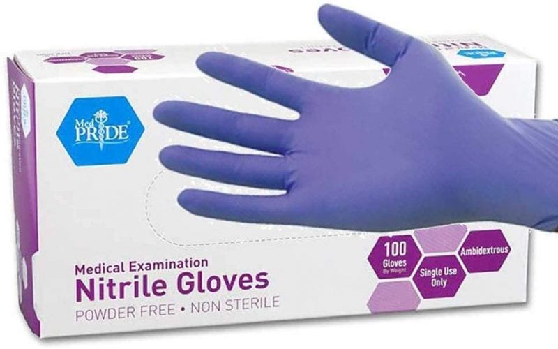 Box of purple Pride Nitrile gloves