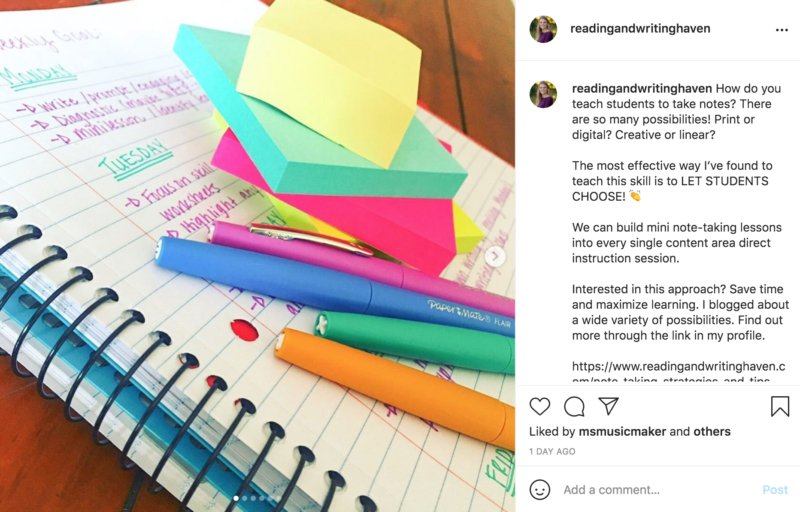 Color coded notes and post it notes piled on top of a notebook, depicting how to take notes correctly