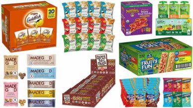 Collage of Nut-Free Snacks for Classrooms
