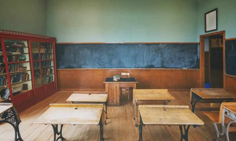 Classroom With Chalkboard Remar