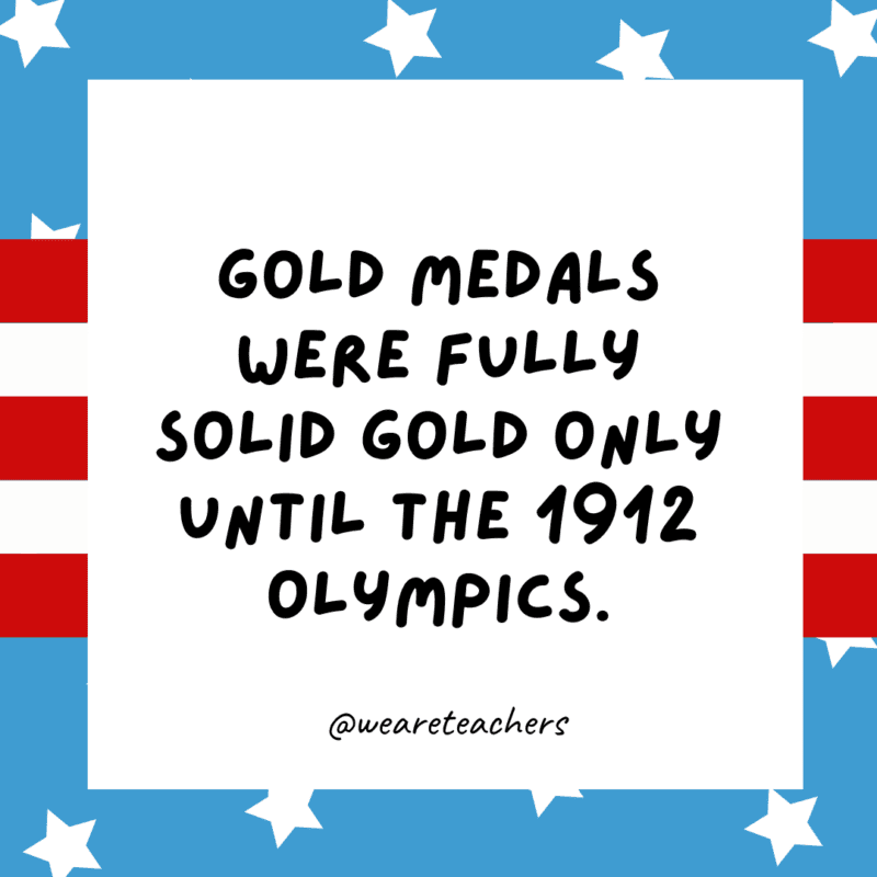 Gold medals were fully solid gold only until the 1912 Olympics.