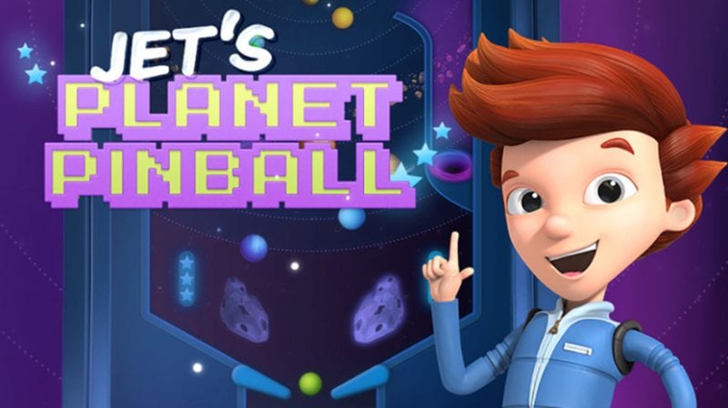 صورة ثابتة من لعبة Jet's Planet Pinball للطلاب