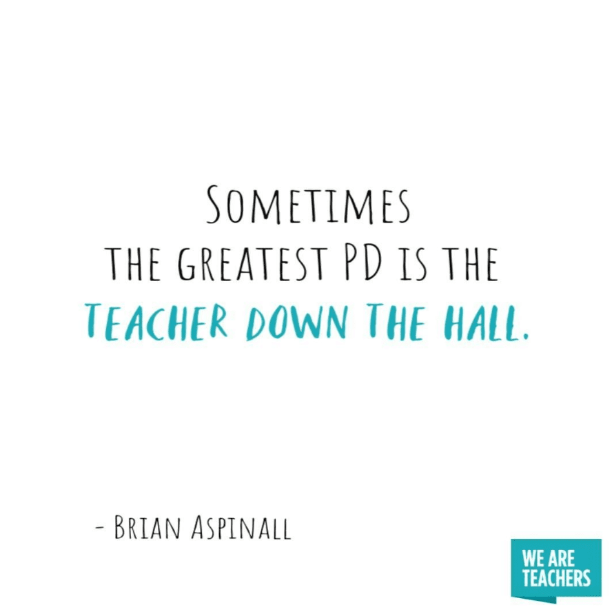 Sometimes the greatest PD is the teacher down the hall.