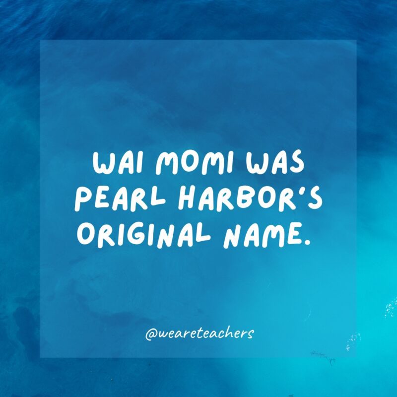 Wai Momi was Pearl Harbor’s original name. 