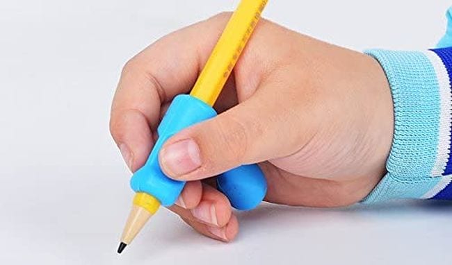 Black 12 Pieces Egg Pen Pencil Grips Kids Egg Handwriting Grips Pen Stylus Foam Grips Writing Aid Soft Cushioned Foam for Handwriting Drawing Student Right or Left Handed Use 