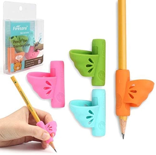 Pencil Writing Grips for Kids Handwriting 20 Pack Pencil Holder Utensils Pen Writing Aid Grip Posture Correction Tool with Comfortable Ergonomic Writing