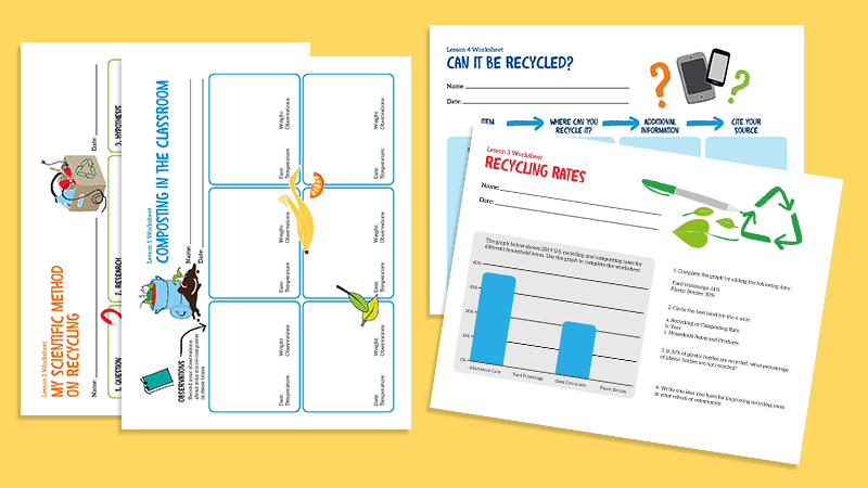 5 free recycling lesson plans and worksheets for kids