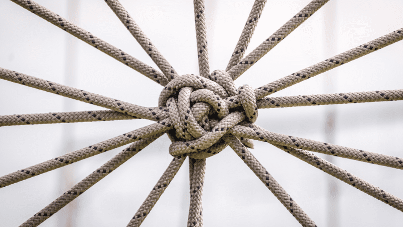 Photograph of a complicated rope knot - Great Greek Myths