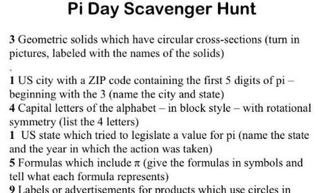 Pi Day Hunt Pinterest