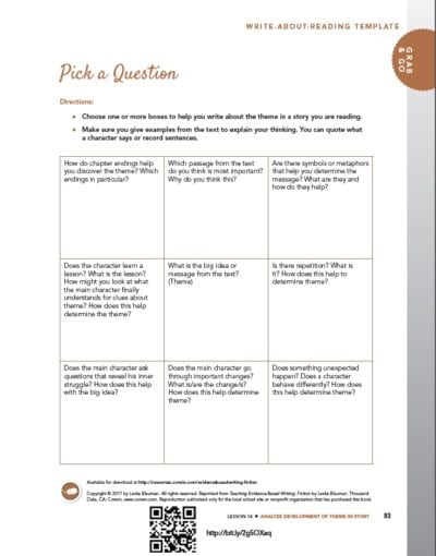 Pick A Question - Citing Textual Evidence Activities