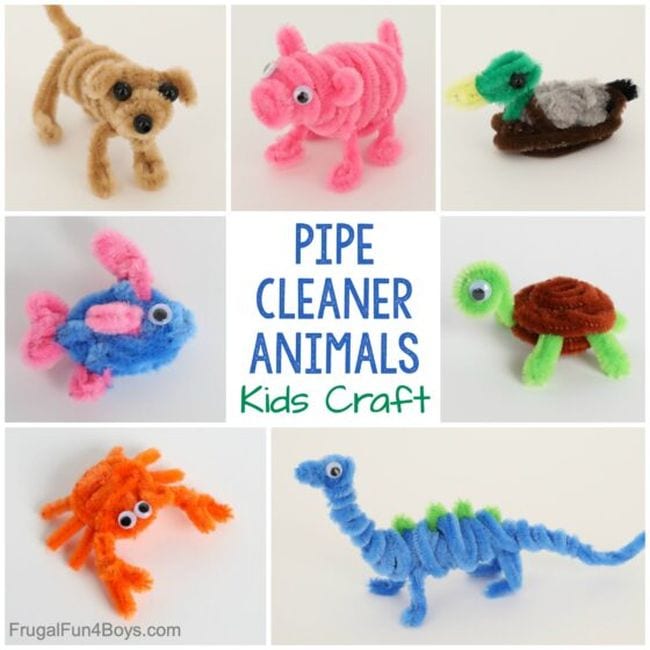 Different pipe cleaner animals - pipe cleaner crafts