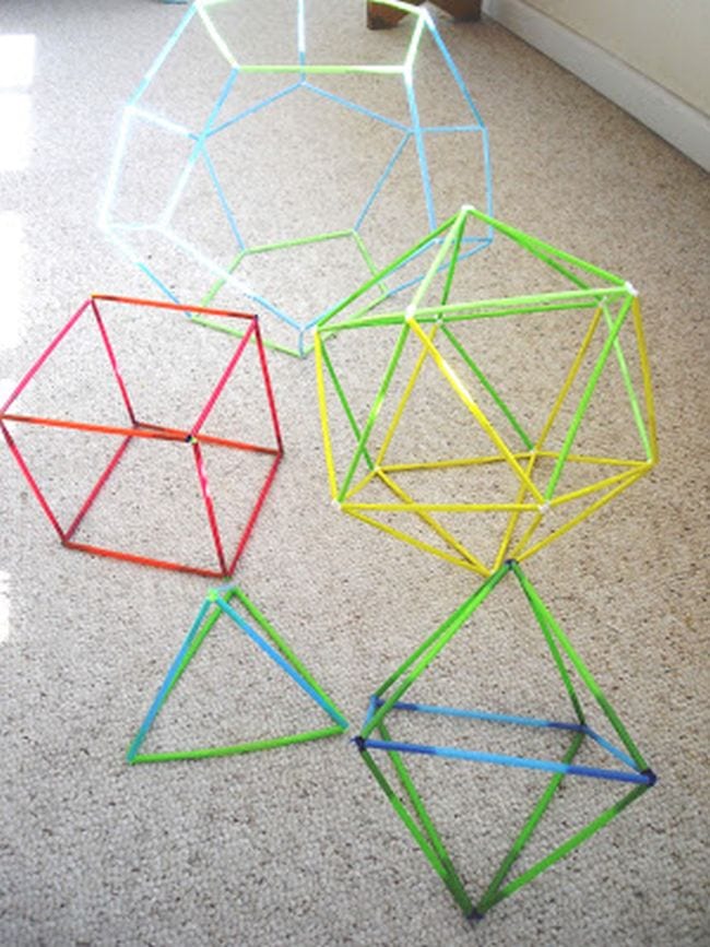 Geometric shapes made of pipe cleaner