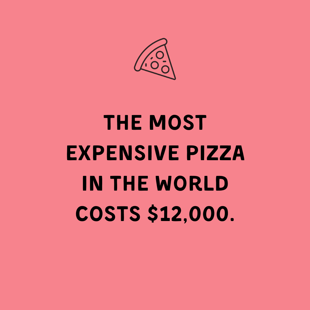 The most expensive pizza in the world costs $12,000.