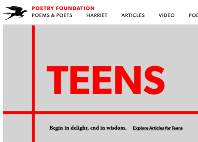 screenshot of writing website Poetry Foundation