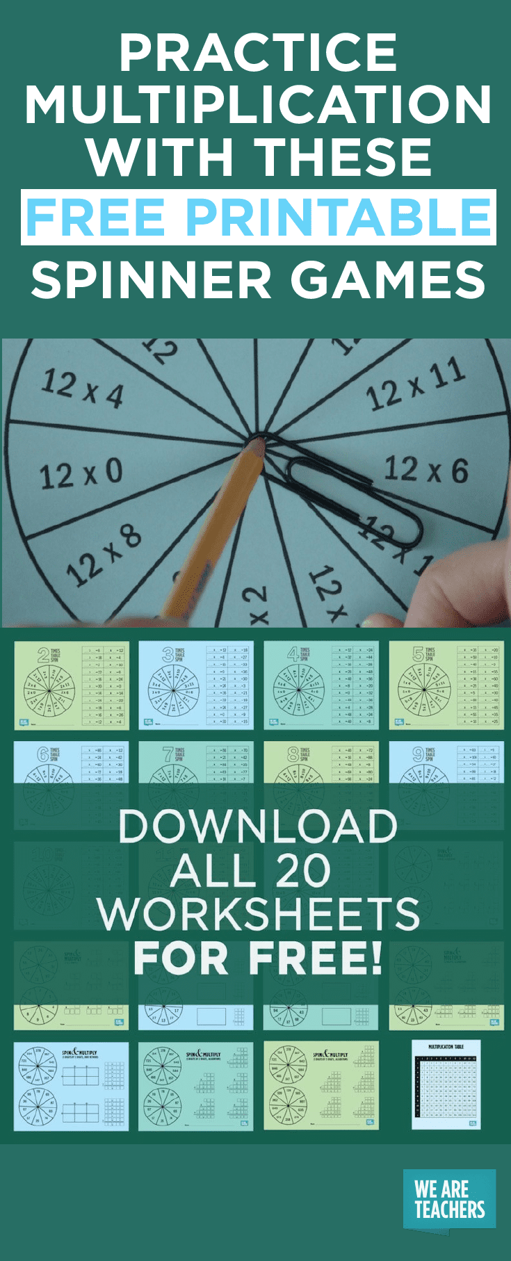 free multiplication games printable packet spinner games