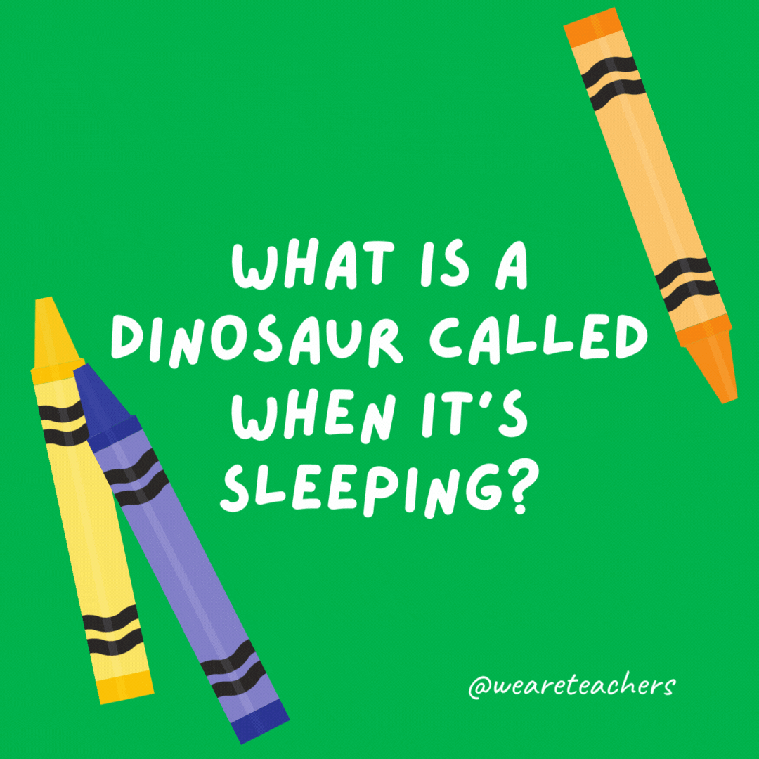 What is a dinosaur called when it’s sleeping?