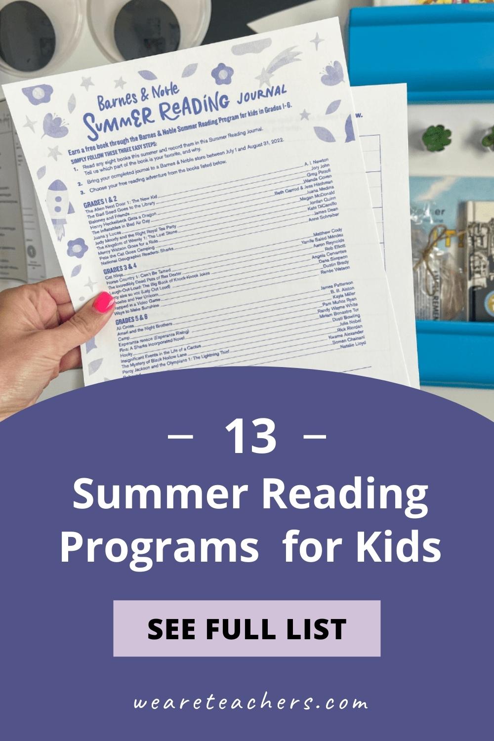 Summer Reading Programs for Kids, as by Teachers