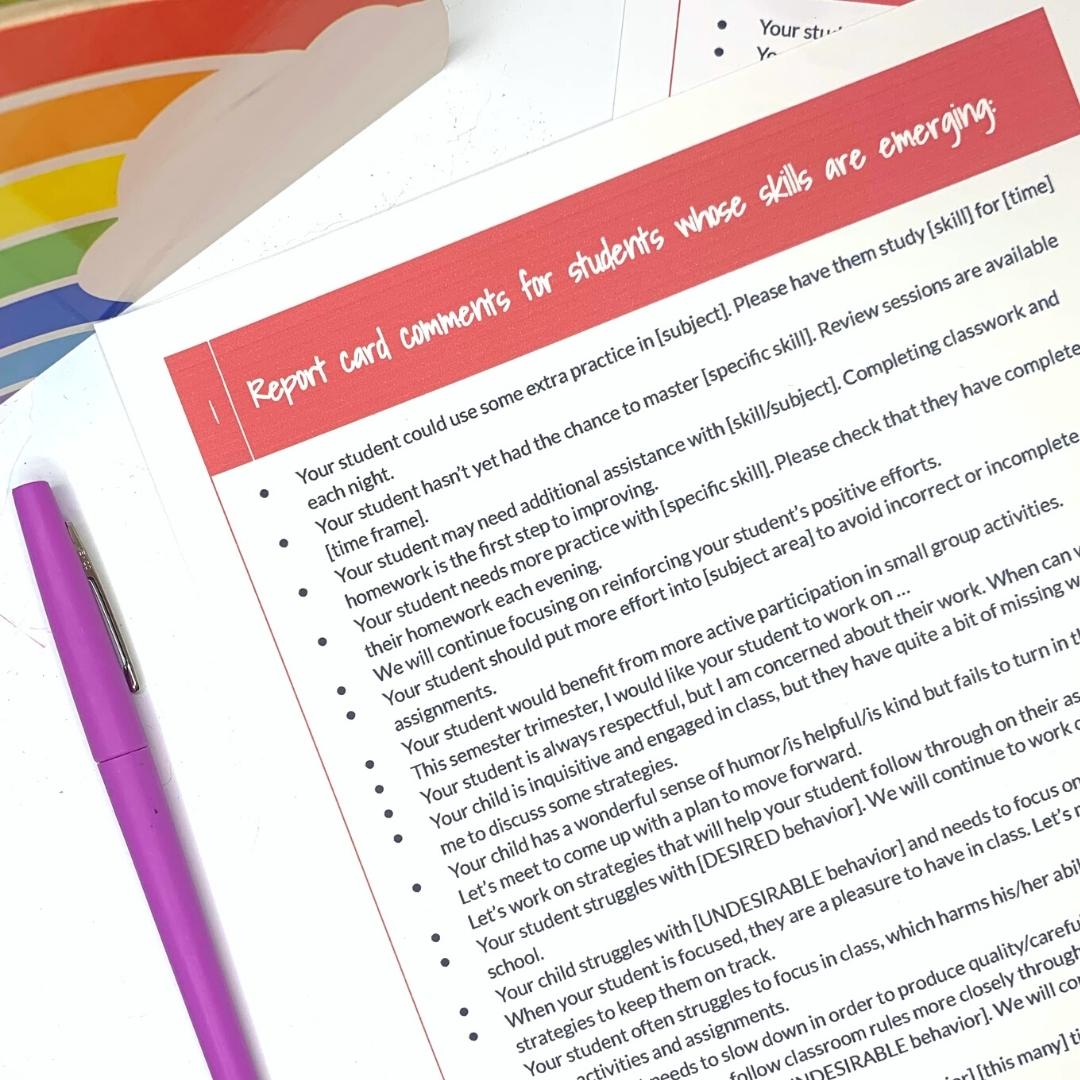 75 Sample Report Card Comments to Use Right Now (2022)