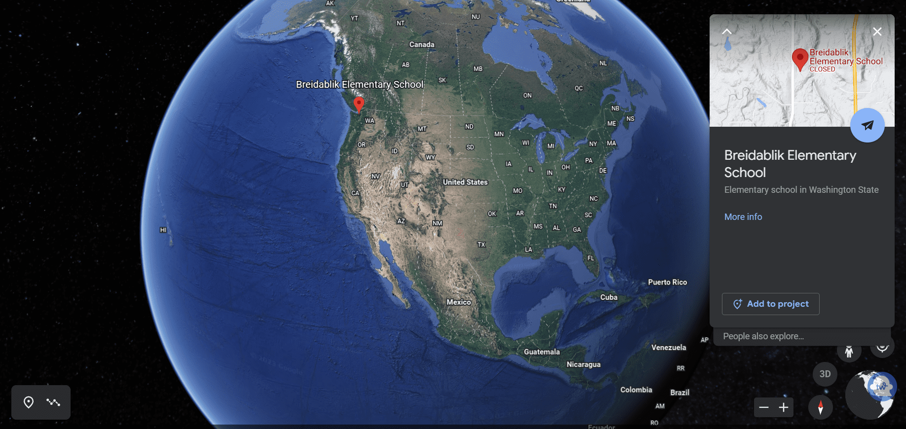 Captura de pantalla del maestro usando Google Earth para enseñar