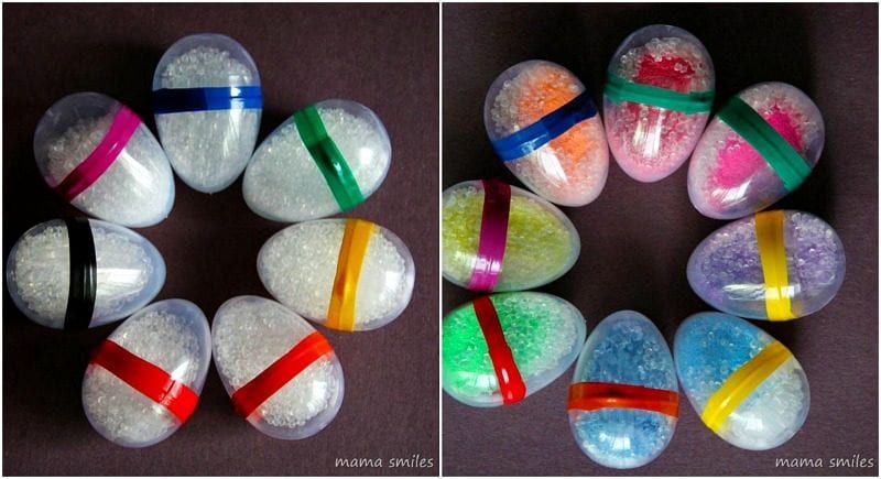 Noisemakers made out of plastic eggs