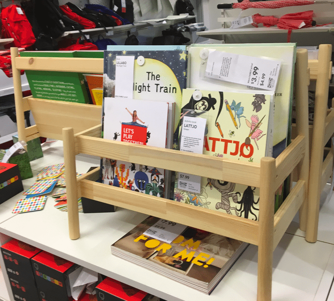 wooden book rack