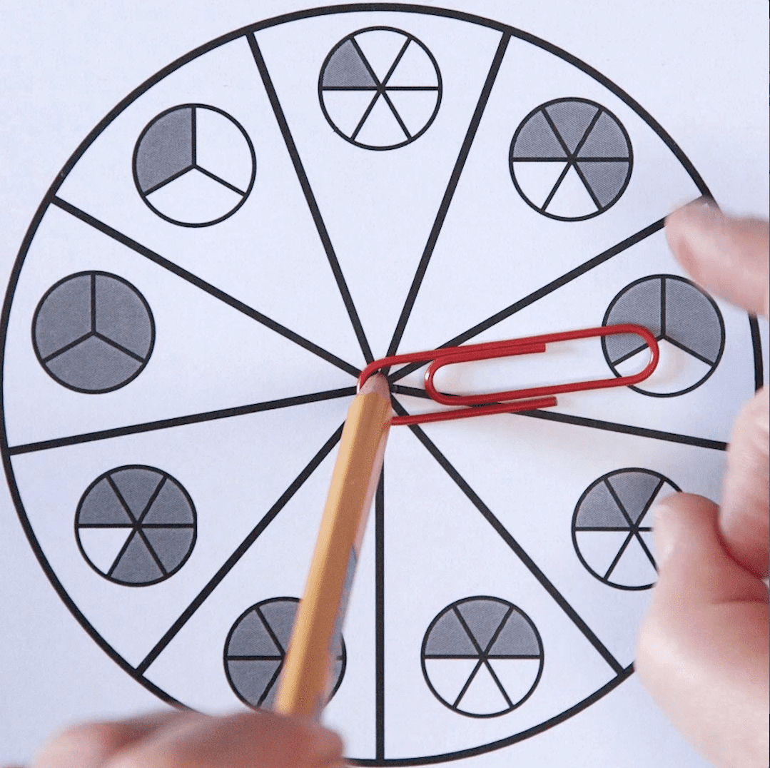 Free Fractions Worksheets Printable Spinner Games WeAreTeachers