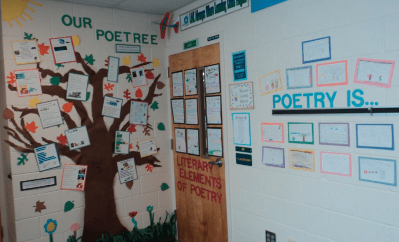 Poetree poetry tree for classroom for Women's History Month