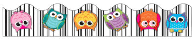 Owl themed scalloped bulletin board trimmer