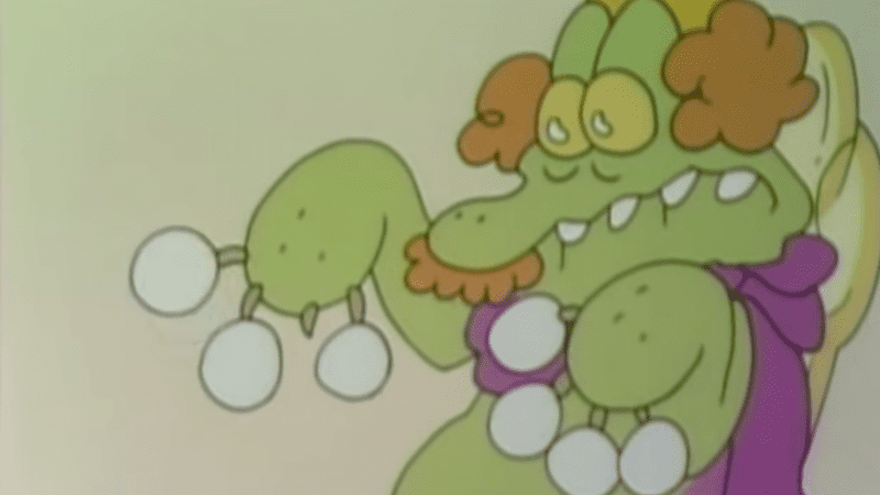 The Alligator King from Sesame Street giving a strange look