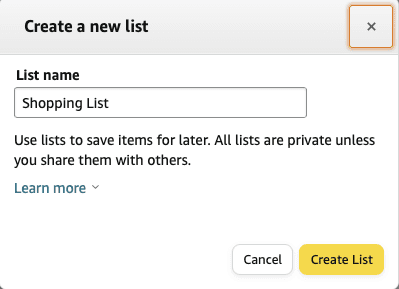 the amazon feature where one can create an amazon wish list