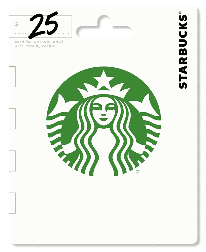 Tarjeta de regalo de Starbucks con $ 25 escritos en ella - Regalo secreto de Santa para maestros