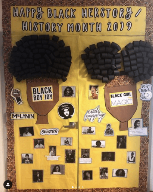 Door with words Happy Black Herstory/History month 2019